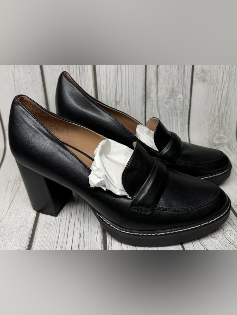 BRAND NEW Naturalizer Size 11 Women's Dabney Slip-On Heeled Loafers Black Smooth